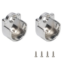 2 Pcs Closet Pole Sockets Flange Socket for Wardrobe Bracket Curtain Rod Pole End Easy Installation Or Quick Removal with Screws Electroplating Alloy