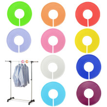 MEKEET 10PCS Wardrobe Dividers Closet Dividers for Hanging Clothes Plastic Hanger Tags Clothing Rack Dividers Round Closet Labels Reusable Wardrobe