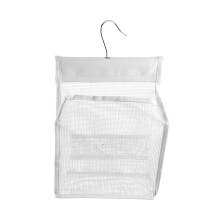 Tabanzhe Peg Bag for Washing Line ? Hanging PVC Mesh Clothes Peg Bag with Hook, Reusable Laundry Peg Organizer & Clothespin Holder Basket for Indoor