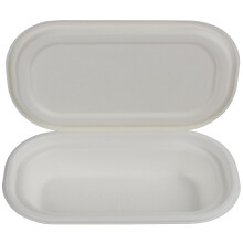 Catergold Sugarcane Bagasse Round Food Container Biodegradable Takeaway Box Food Packaging 100% Recyclable Compostable 500ml Pack of 12pcs