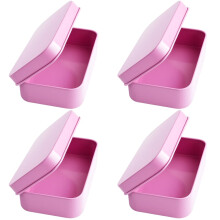SurPse 4pcs Metal Tin Box, Small Tins with Lids, tobacco tin,Mini Portable Rectangular Empty Tinplate Airtight Storage Container for Candy Favors,