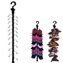 1pcs Closet Hanging Cap Keeper Closet Cap Racks Hats Holders Closet Hook Storage Organizer Hat Display Rack, With 20 Clips, for Your Toys, Hat,Cap,