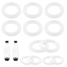 Gosknor 12pcs Gasket Replacements for Sodastream Bottle, White Silicone Bottle Lid Sealing Gasket Compatible with Sodastream Bottle Cap O Ring