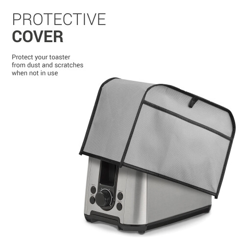 kwmobile Cover Compatible with 2 Slice Toaster - Plastic Case for Bread Toaster Machine- Light Grey 1