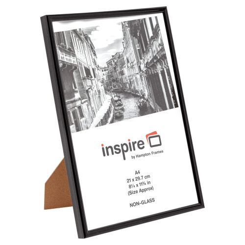 Hampton Frames, Backloader Poster Certificate Photo Frame BLR2130BLK, A4 21x30cm, Black, Acrylicglass | Easy Back Loading | Wall or Tabletop Display | 1