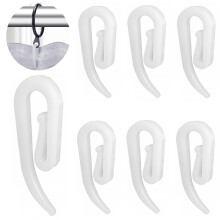 White Plastic Curtain Hooks for Door,Window Curtain Header Tape Drapery Hooks 102 Pack 2.8x1.2cm