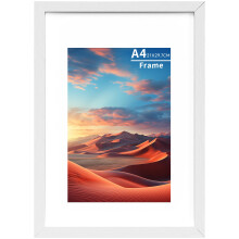 A4 Frame Wooden Picture Frames with A5 Mount,A4 Photo Frame with Acrylic Glass, A4 Picture Frame with Stand Tabletop or Wall Hanging,Certificate Frame