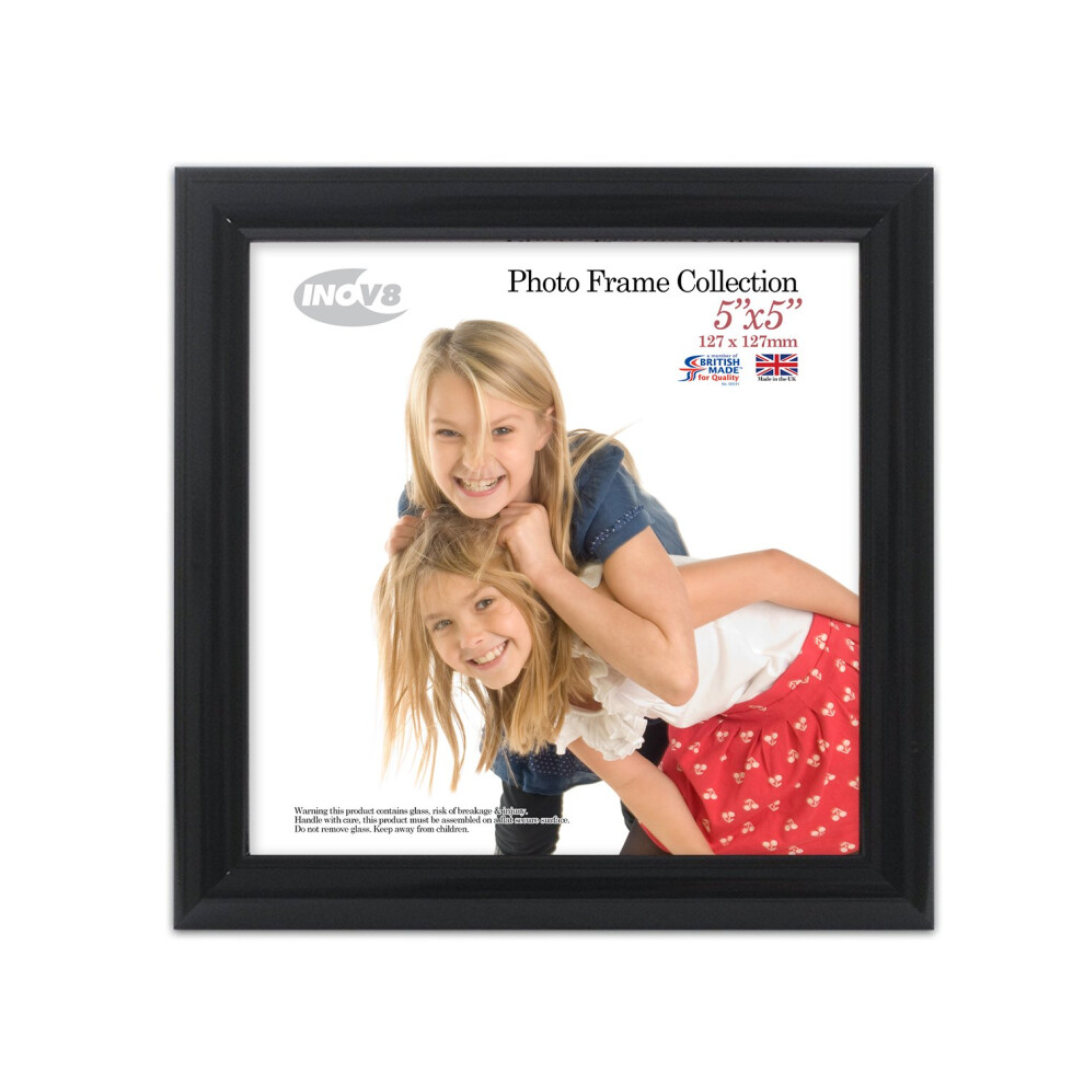 Inov8 Pfvs-Vblk-55 British Made Traditional Picture/Photo Frame, Square 5X5-Inch, Value Black 5051225331122