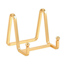 Plate Holder Easel Display Stand - 3 inch Metal Plate Stands for Display - Tabletop Picture Stand - Gold Iron Easels for Display Pictures | Photo
