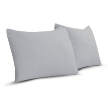 A ATH COLLECTION 100% Egyptian Cotton Pair OF Pillowcases 200 Thread Count Soft Pillow Cases 2 Pack (Silver)