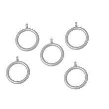 Merriway BH03267 (24 Pcs) Plastic Curtain Drapery Pole Rod Rings with Fixed Eye, Inner Diameter 25mm (1 inch) Outer Diameter 32mm (1.1/4 inch) Silver