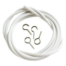 Merriway BH03868 Plastic Coated Curtain Wire with 2 Each Hooks and Eyes, 90 cm (36 inch) , White