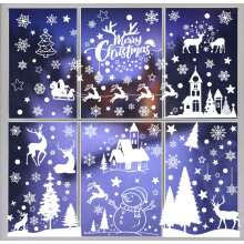 MIUTME 145 Christmas Window Stickers, 9 Sheets Christmas Window Clings, Reusable Xmas Window Decalsfor Glass White Christmas Snowflake Window Stickers