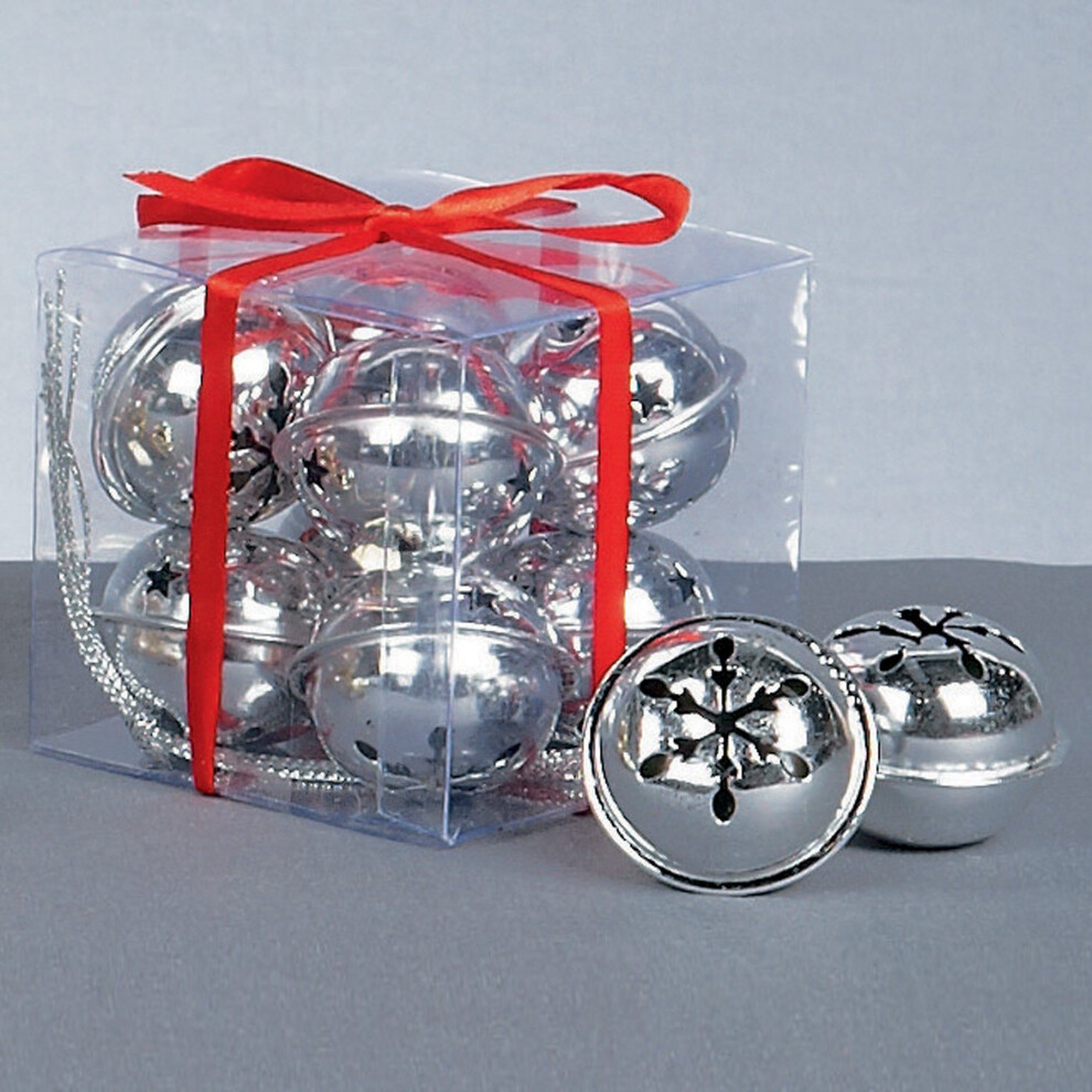 Premier Decorations Snowflake Jingle Bells 8Cm X 4Cm Ac145021s Silver