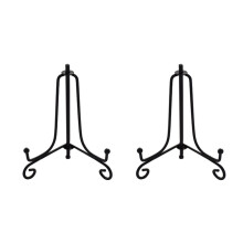 Tincogo 3.5 Inch Black Mini Iron Stand Cookie Holder Display Stand Place Card Holder Display Easels at Weddings, Birthday Party?2 pack?