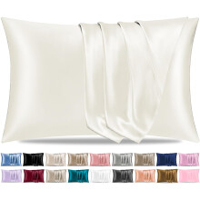 Pamposh Satin Silk Pillowcases For Hair And Skin Pillow Cases 2 Pack with Envelope Closure, Gifts for Women (2 Pcs Pillowcases (50 x 75 cm), Ivory
