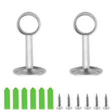 CEEYSEE 2PCS Closet Pole Sockets 19mm Stainless Steel Curtain Rail Brackets with Screws Wardrobe Rail Rod Support Socket Flange Rod Holder for Curtain