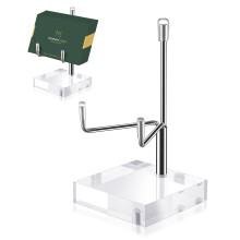 Sibba Adjustable Metal Arms Display Photo Stand Easel Acrylic Base Small Holder Case Plate Clear Base Home D?cor Accents for Picture Decorative Book