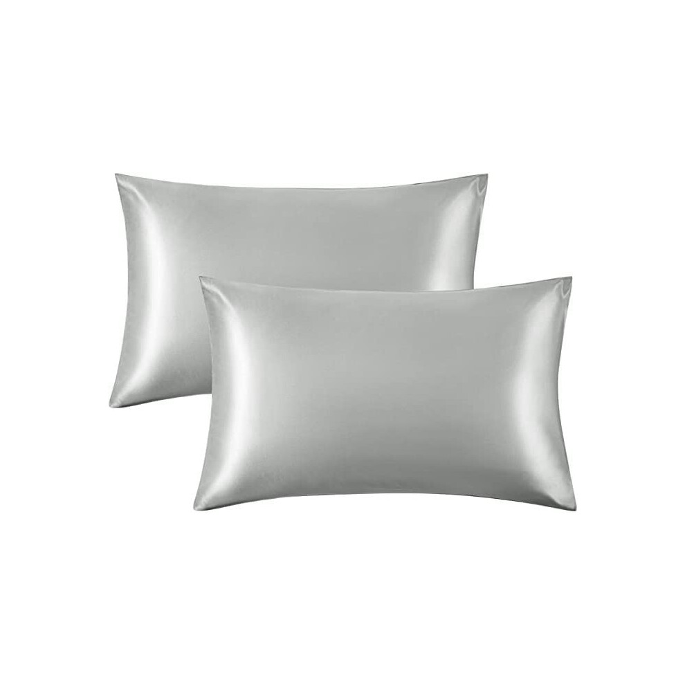 Flca Satin Pillow Cases 2 Pack - Pillowcase For Hair And Skin Luxury Satin Silk Pillowcases With Zipper Closure Satin Pillow Case Standard Satin Silk
