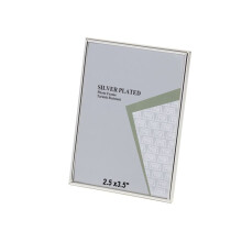 2.5 x 3.5-inch Silver Thin Edge Single Photo Frame Stands Both Ways - Velveteen Backing - Tarnish Resistant (2.5 x 3.5-inch)