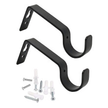 DONJIM Iron Curtain Pole Brackets, Pack of 2, Wall Mount, Heavy Duty, Scratch&Rust Resistance