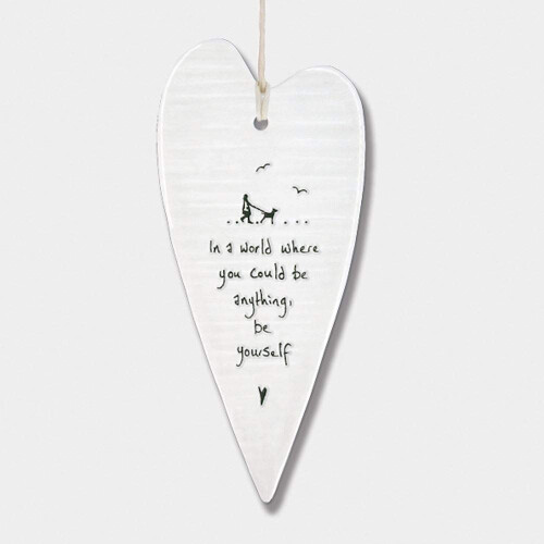 East of India ?Be Yourself? Long Porcelain Heart 1