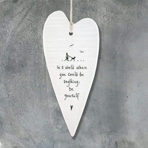 East of India ?Be Yourself? Long Porcelain Heart 2