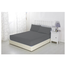 Sonia Linens Home Basic Soft Brushed Microfibre Fitted Sheet - Non Iron Breathable Hypoallergenic Bottom Sheet with Strong Elastic Hem (Gray, Single)