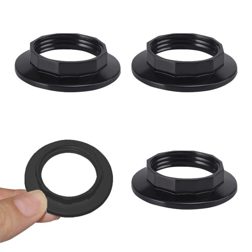 4pcs Shade Reducer Ring E14 Converter, Black Lamp Fixture