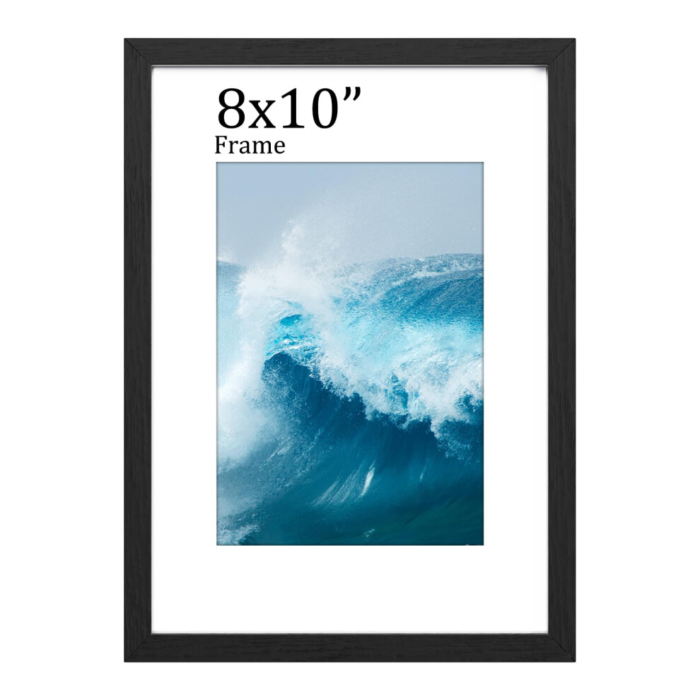 Famiprts 8X10 Frame, Wooden Picture Frames 8X10, Versatile Frame, Dual Orientation (Landscape/Portrait), Includes Wall Hooks - Wall Mount For Black 5051225333522