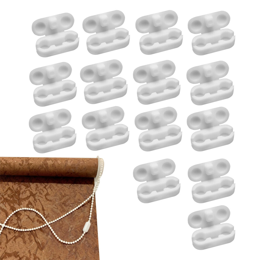 Rowwait 15 Pcs Roller Blind Chain Connectors, Replacement Vertical Roman Roller Blind Ball Chain Cord Connector Clips, Blind Cord Connector Clips For