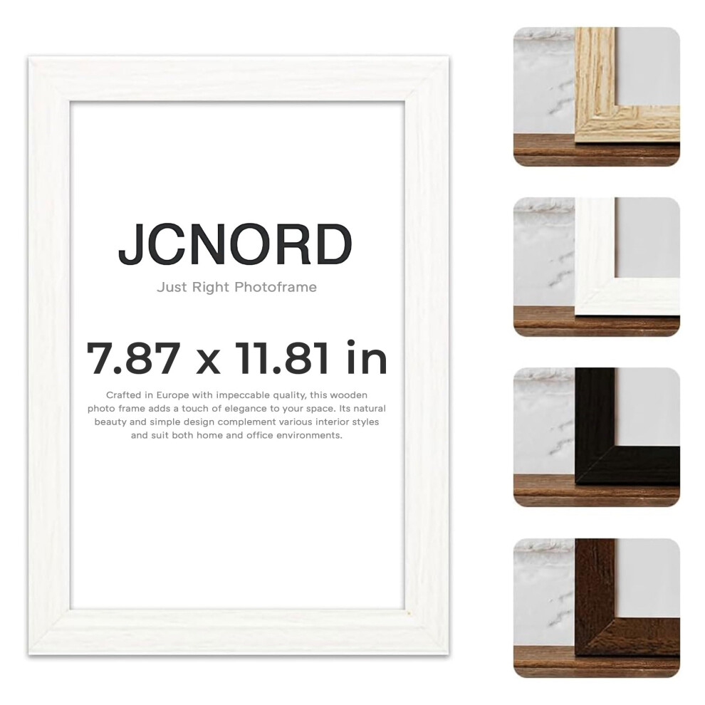Jcnord Mdf Wooden Picture Frame 8X12 Inches (20X30 Cm) With Shatterproof Acrylic Glass | Modern Photo Frame For Walls And Tables White 5051125327591