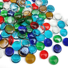 FANTIAN 100 PCS Glass Pebbles for Vases, 0.45 KG Mancala Beads Decorative Stones for Vase Aquarium Wedding Decoration Bird Fountain Candle and Mosaic