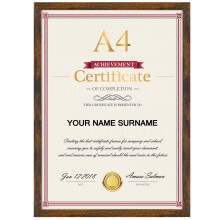 Giftgarden Brown A4 Picture Frame, Rustic A4 Photo Frames Suitable for Desk or Wall Display of Certificates, Posters, and Artwork - Single