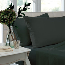Catherine Lansfield Easy Iron Percale Standard Pillowcase Pair Black