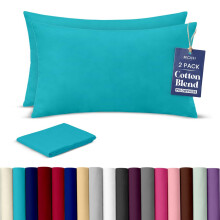 Rohi Luxury Teal Pillow Cases 2 Pack - (50?75cm) | Soft & Comfy Cotton Blend Pillow Covers with Envelope Closure | Breathable, Anti-Allergy, Fade &