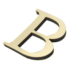 PATIKIL 3D Acrylic Alphabet Mirror Wall Stickers Letter B Self-Adhesive Home Decor Letter Sign Art Sticker Decal for DIY Home Decoration Light Gold