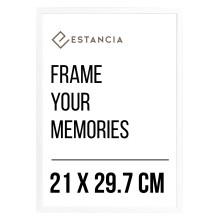 Estancia White Pine Wood Photo Frame 21x29.7 cm (A4) with Shatterproof Acrylic Glass | Modern Wooden Picture Frame