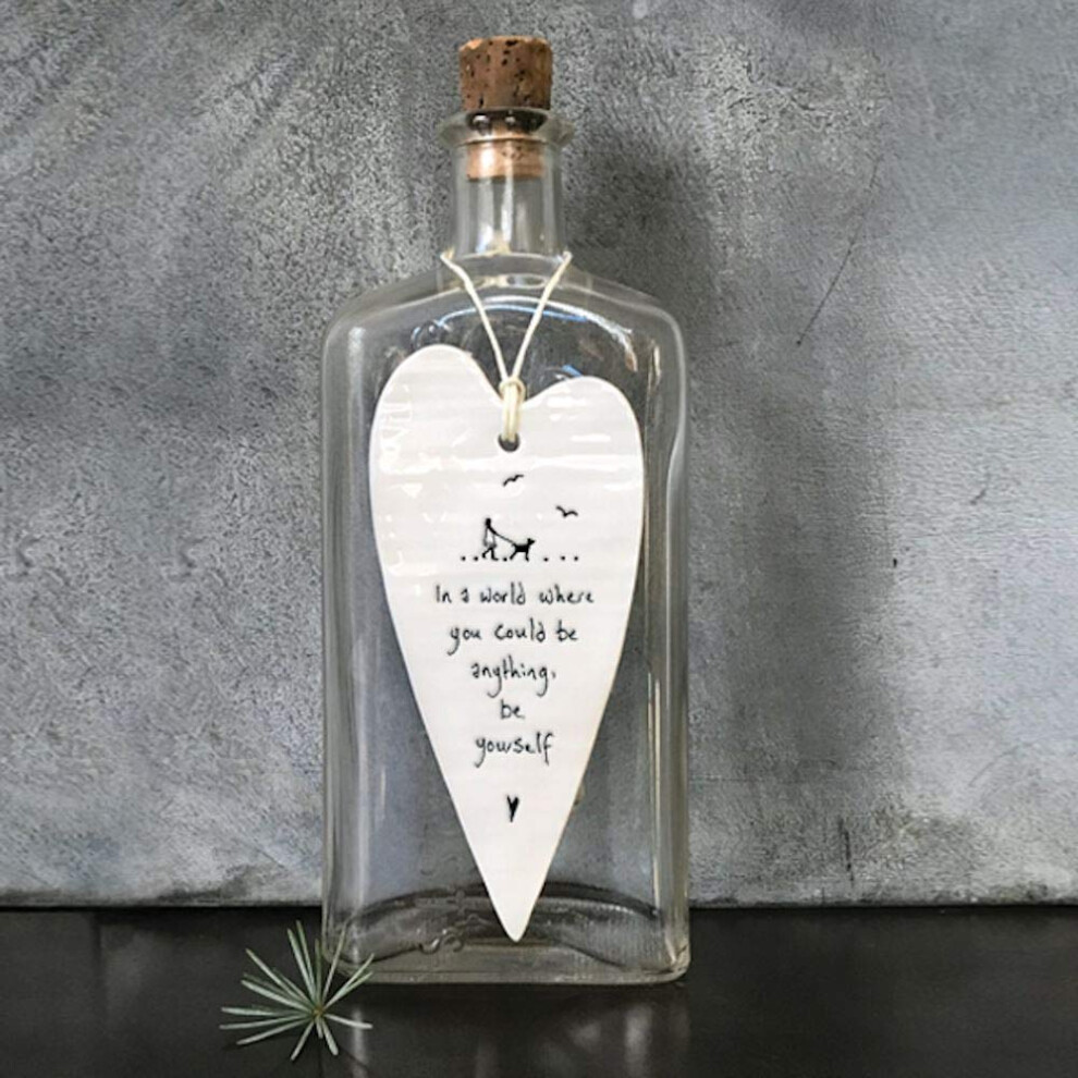 East Of India ?Be Yourself? Long Porcelain Heart