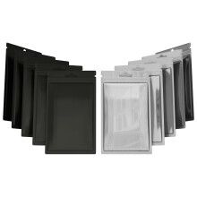 Rimiko 50pcs Clear Ziplock Bags, Resealable Foil Sample Bags, Small Mylar Bags with Hanging Hole, Reusable Zip Pouches for Packaging, Retail, Food and