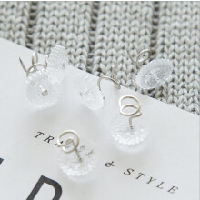 CHSYOO 100 x Upholstery Twist Pins, Transparent Head Bed Skirt Pin Screw Holder with Plastic Storage Box, Non-Slip for Upholstery Petticoats, Bed