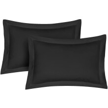 Pillow Shams 2 Pack Oxford Pillowcases, 100% Poly-Cotton Ultra Soft Premium Quality Bedroom Pillow Case Cover - Decorative Standard Pillow Covers