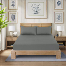 CHARKHAH Polycotton Fitted Sheet for Single Double King Super King Bed 200 Thread Count Anti Wrinkle Plain Bedding 25 cm Extra Deep Fitted Sheets