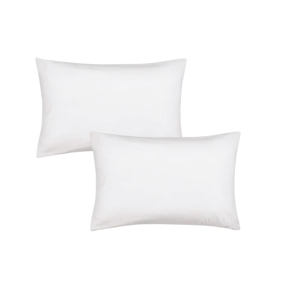 Aimane Aimane? Percale Pair Of Housewife Pillowcases 50 X 75 Cm Polycotton Easy Care Plain Dyed Pillowcases Envelope Closure (White, Housewife Pillowcases)