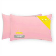Pillow Cases 2 Pack 50CM x 75CM, Poly Cotton Pillow Cases 2 Pack Housewife Pair of Pillowcases, Easy Care Soft Stain Resistant Luxury Pair Pack (Pink)
