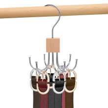 Niuoppy 360?Swivel Belt Hanger for Wardrobe, Belt Hangers for Men, Belt Organizer Belts Rack with 6 Hooks (1, Log Color)