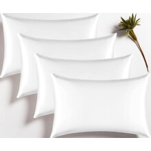 Silky Satin Pillowcase Set for Hair - Pillowcase Covers -Cool and Easy to Wash - Only Pillow Cover No Insert (White, 4PCS (50x75cm))