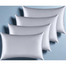 Silky Satin Pillowcase Set for Hair - Pillowcase Covers -Cool and Easy to Wash - Only Pillow Cover No Insert (Silver, 4PCS (50x75cm))