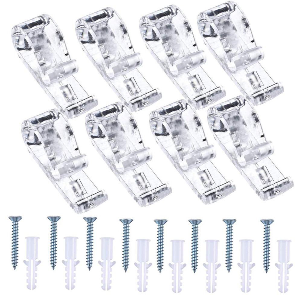 Behahai 8 Sets Roman Blind P Clip, Plastic Roman Roller Blind Chain Cord P Clips Hooks Child Safety Roller Blind Clips For Blinds With 8 Screws And 8 Plastic
