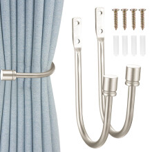 XxinXrong 2Pcs Curtain Drapery Holdbacks, Curtain Tie Backs, Curtain Tieback Hooks, Wall Mounted Window Curtain Holder Hooks, Drapery Holdbacks for